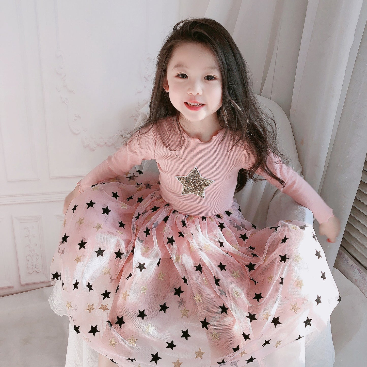 Girls' Dresses New Children'S Skirts Super Western Princess Dresses Star Fluffy Mesh Skirts